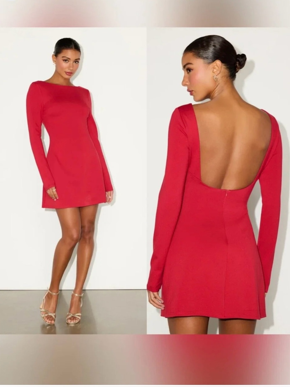 Lulu’s Red Long Sleeve Dress, Size L